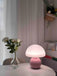 Pink Glass Mushroom Table Lamp – Soft Lighting and Elegant Style
