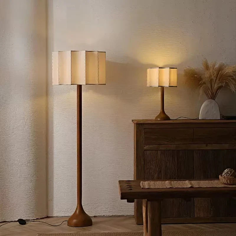 Living Room Floor Lamp and Bedside Lamp – Elegant Design with Linen Lampshade