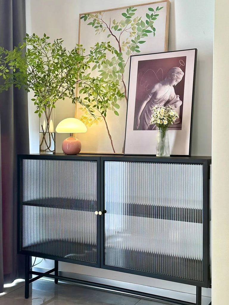 Pink Glass Mushroom Table Lamp – Soft Lighting and Elegant Style