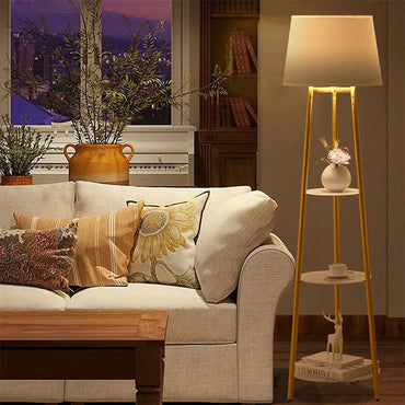 Living Room Floor Lamp – Designer Lighting with Storage for Living Room or Bedroom