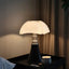 Table Lamp – Elegant Black Design with White Petal Lampshade