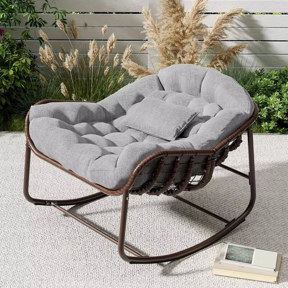 Rocking Chair – NORÉLIA – Rotin Naturel XXL