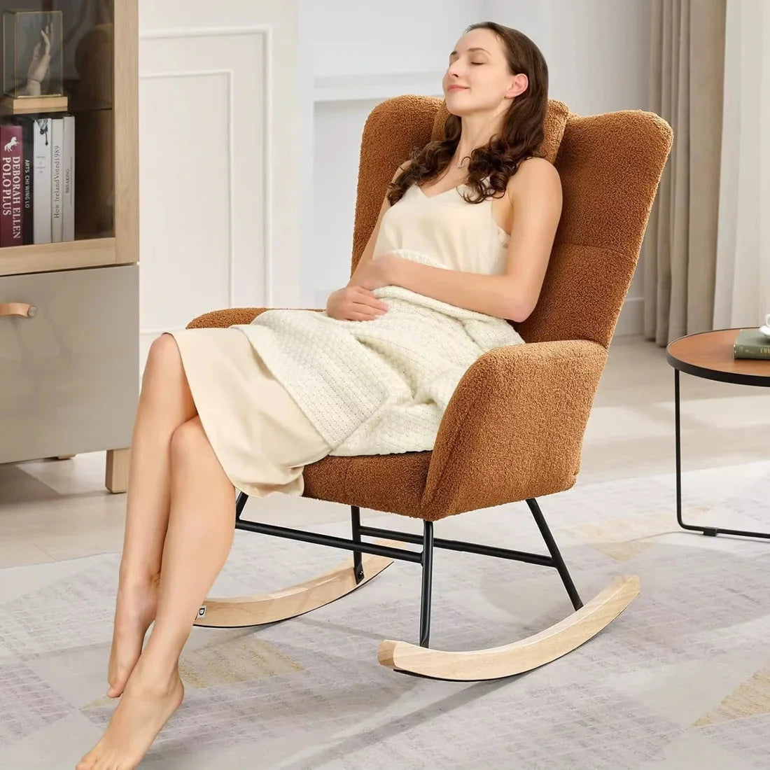 Rocking Chair - BRYNKA - Assise Bouclette Cocooning