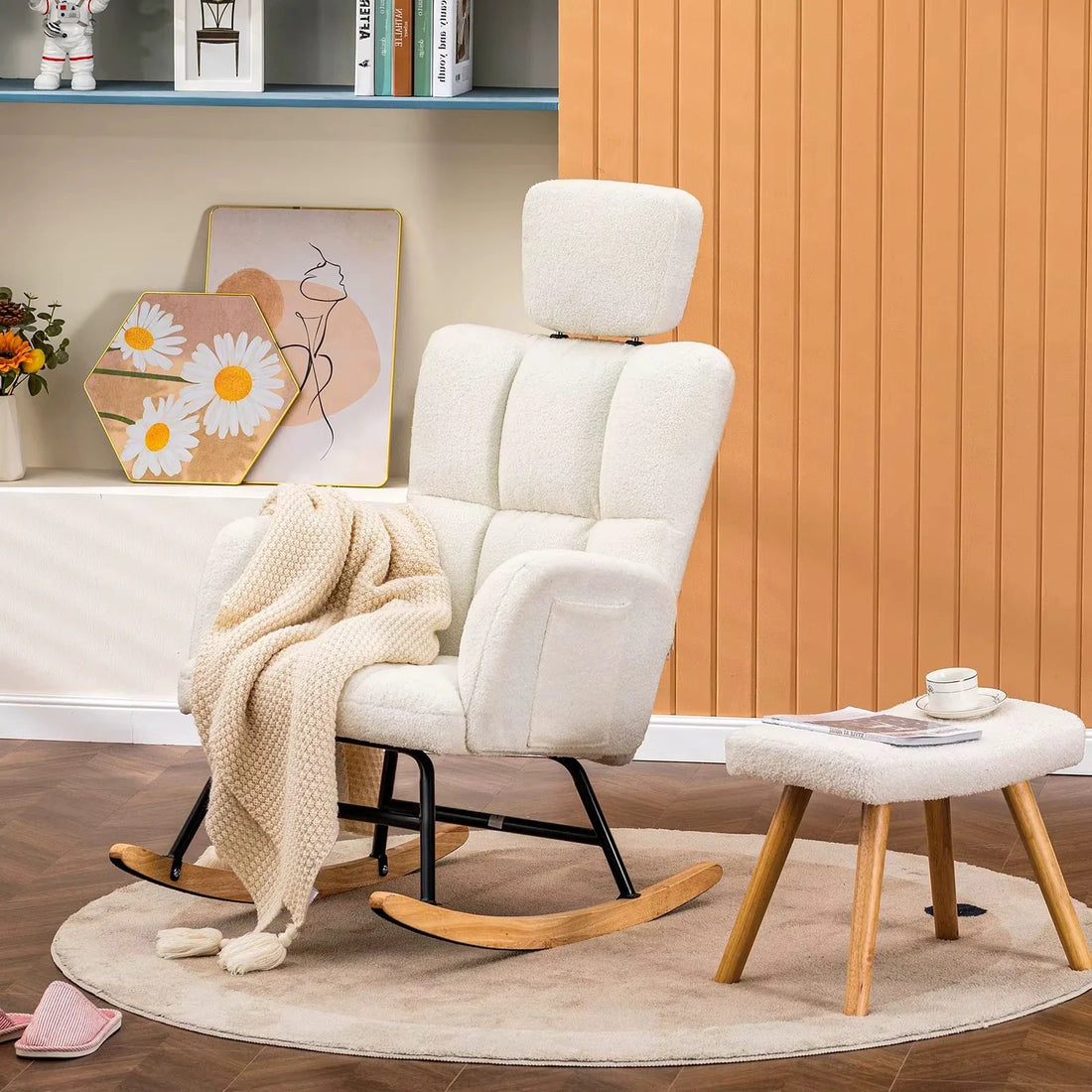 Rocking Chair - AUREVIK – Appui-Tête Douillet & Accoudoirs